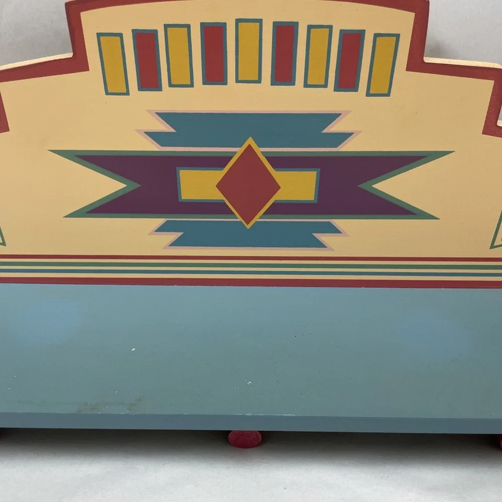 Southwestern Boho Chic Aztec 3 Peg Coat Rack Display Shelf Decor